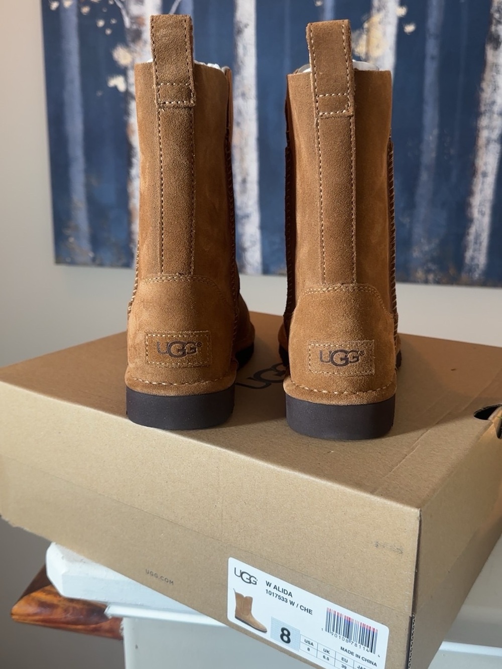 UGG Women's Chestnut/Tan Suede Pull-On Ankle Boots